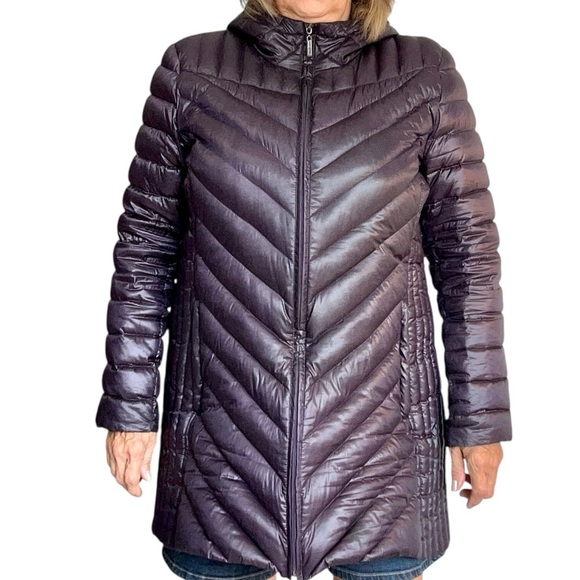 Ellen Tracy Down-Filled Puffer Parka Coat Jacket Eggplant Purple Size XL - Picture 1 of 6